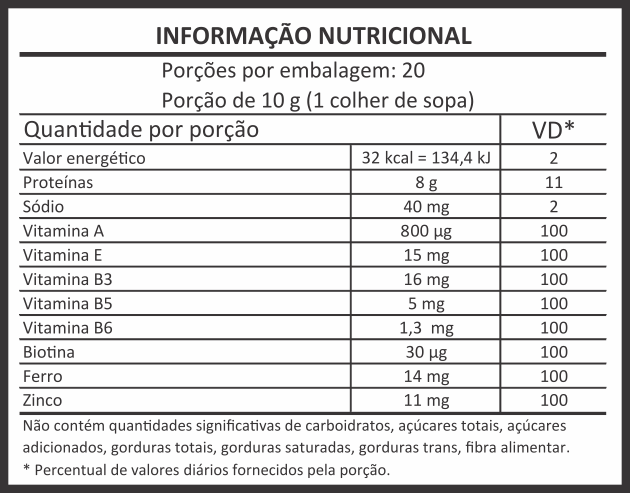 Informação Nutricional - COLÁGENO HIDROLISADO FRUTAS VERMELHAS